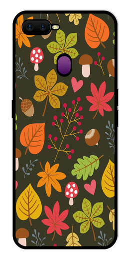 Leaves Design Metal Mobile Case for Oppo F9   (Design No -51)