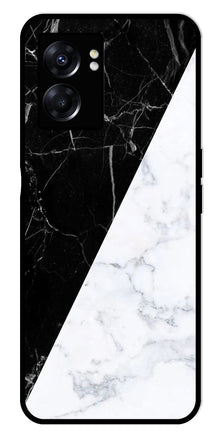 Black White Marble Design Metal Mobile Case for Oppo K10 5G