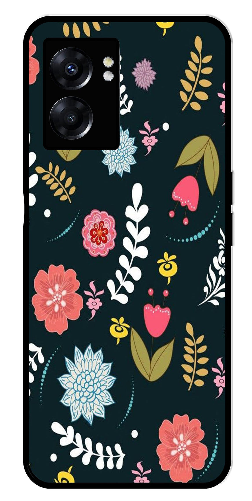 Floral Pattern2 Metal Mobile Case for Oppo K10 5G   (Design No -12)