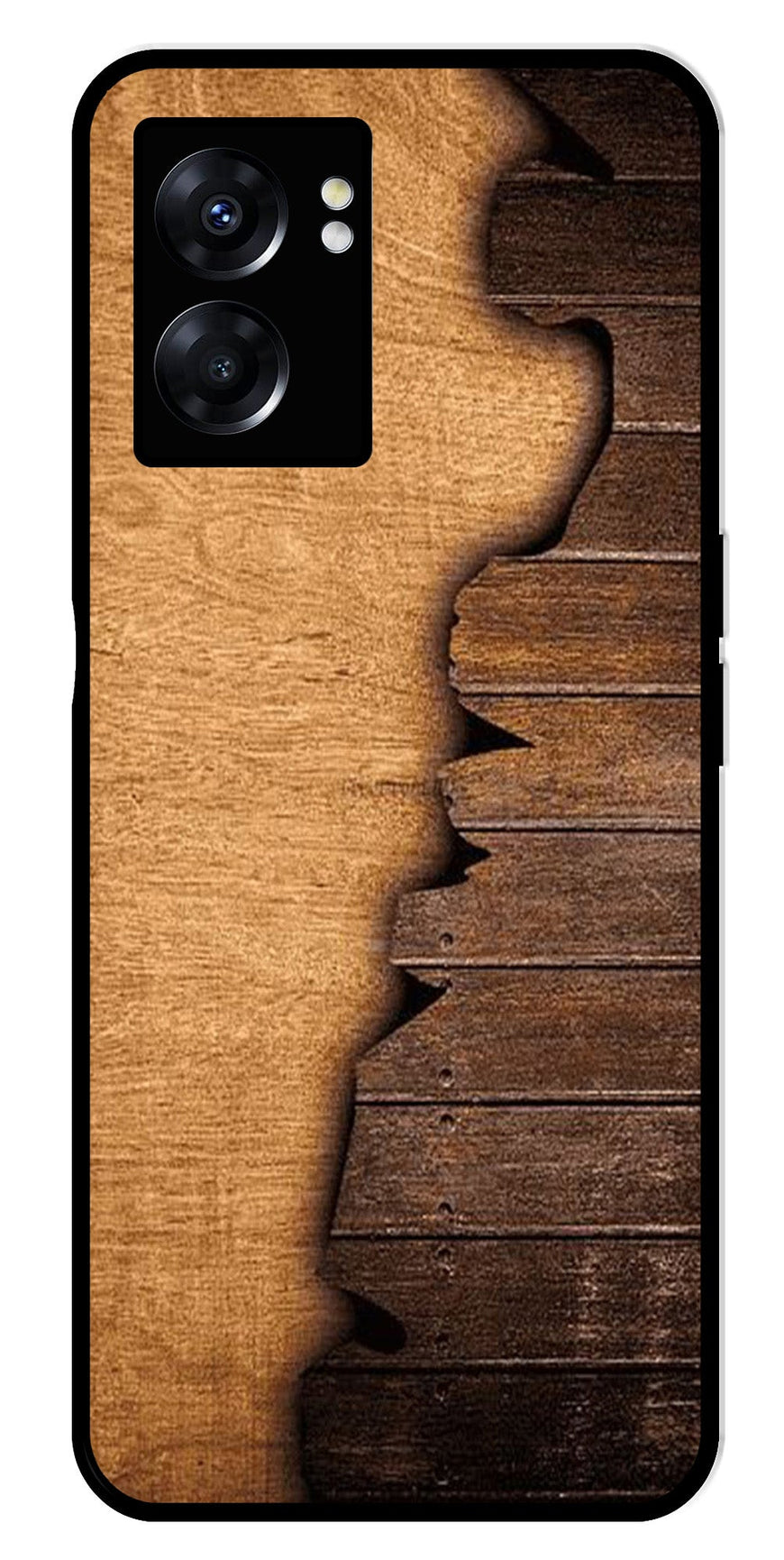 Wooden Design Metal Mobile Case for Oppo K10 5G   (Design No -13)