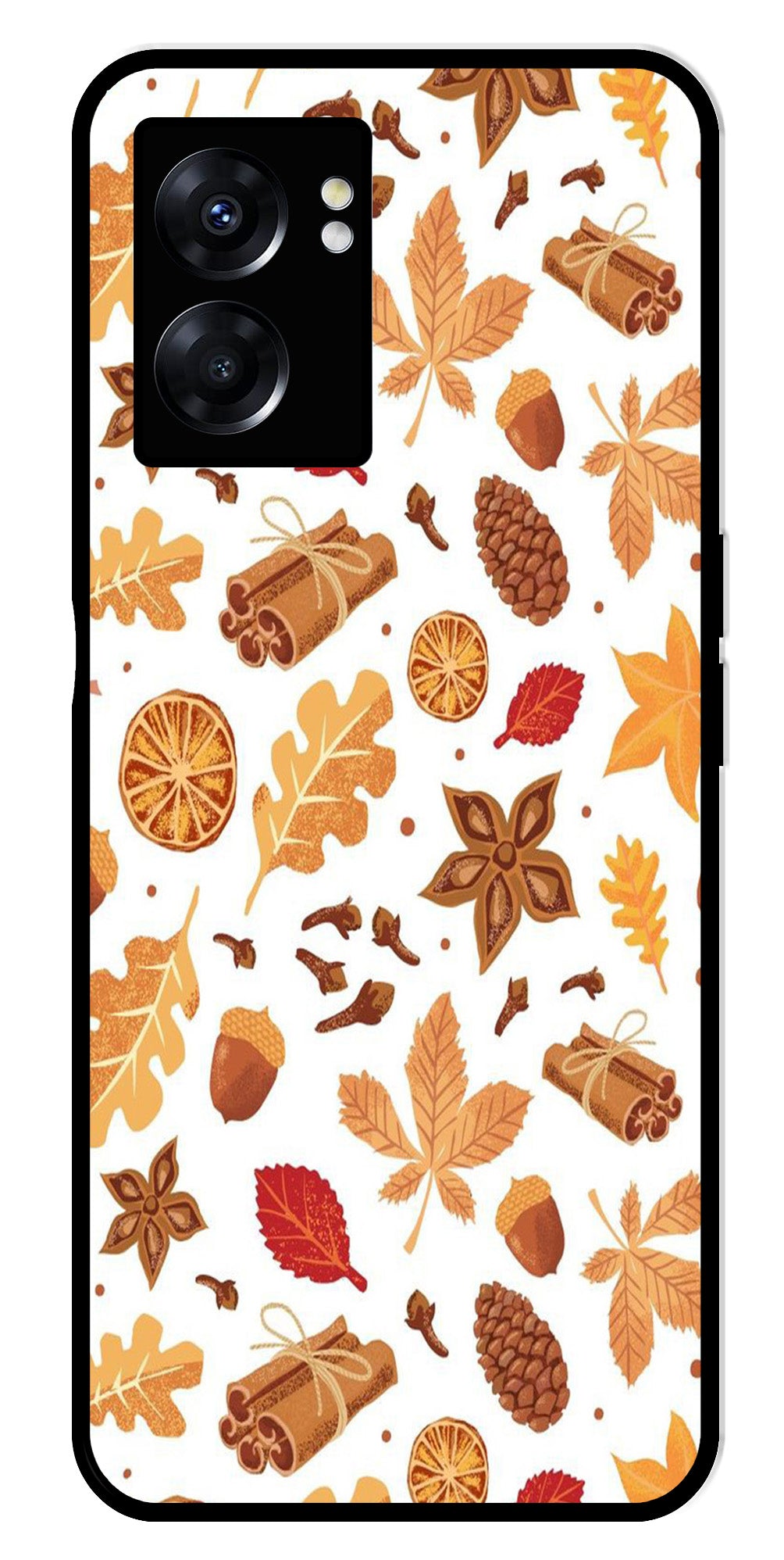 Autumn Leaf Metal Mobile Case for Oppo K10 5G   (Design No -19)