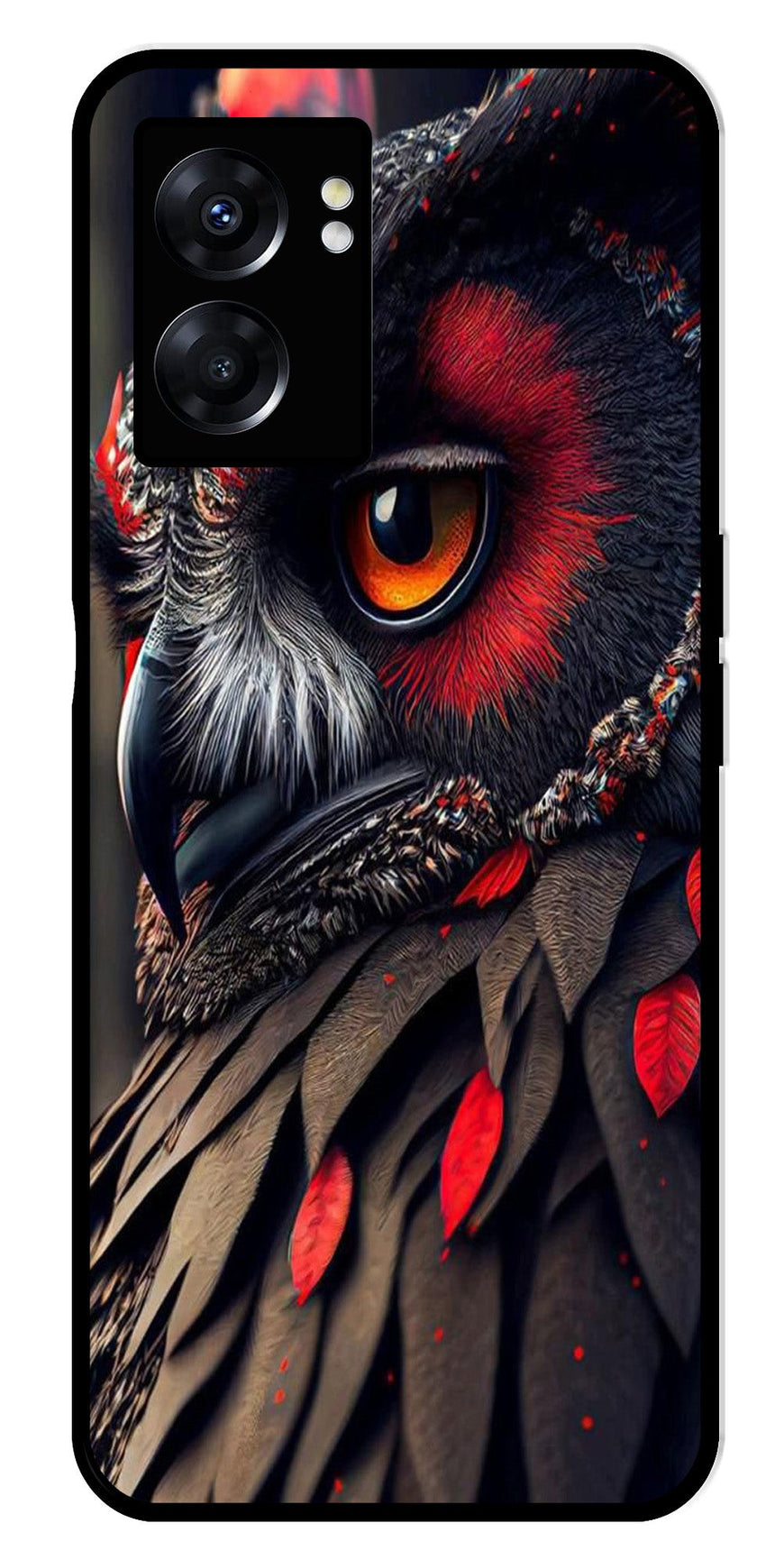 Owl Design Metal Mobile Case for Oppo K10 5G   (Design No -26)