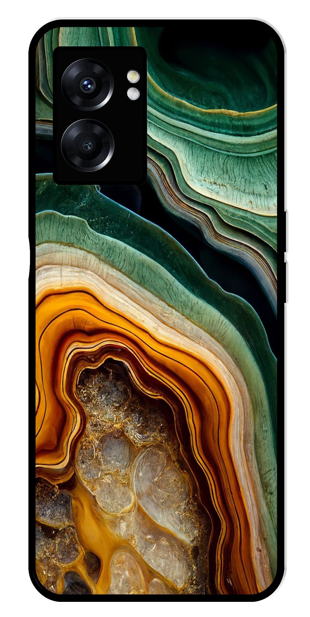 Marble Design Metal Mobile Case for Oppo K10 5G   (Design No -28)