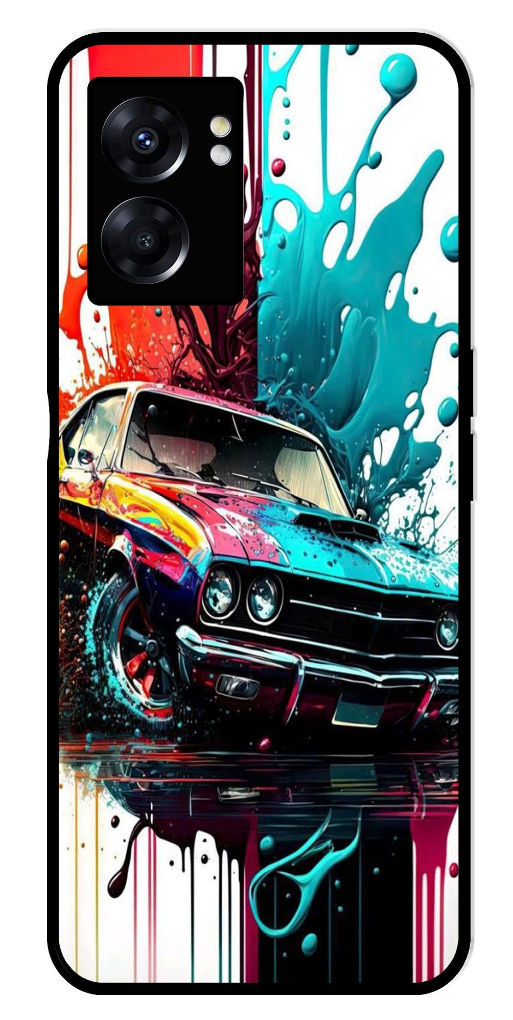 Vintage Car Metal Mobile Case for Oppo K10 5G   (Design No -29)