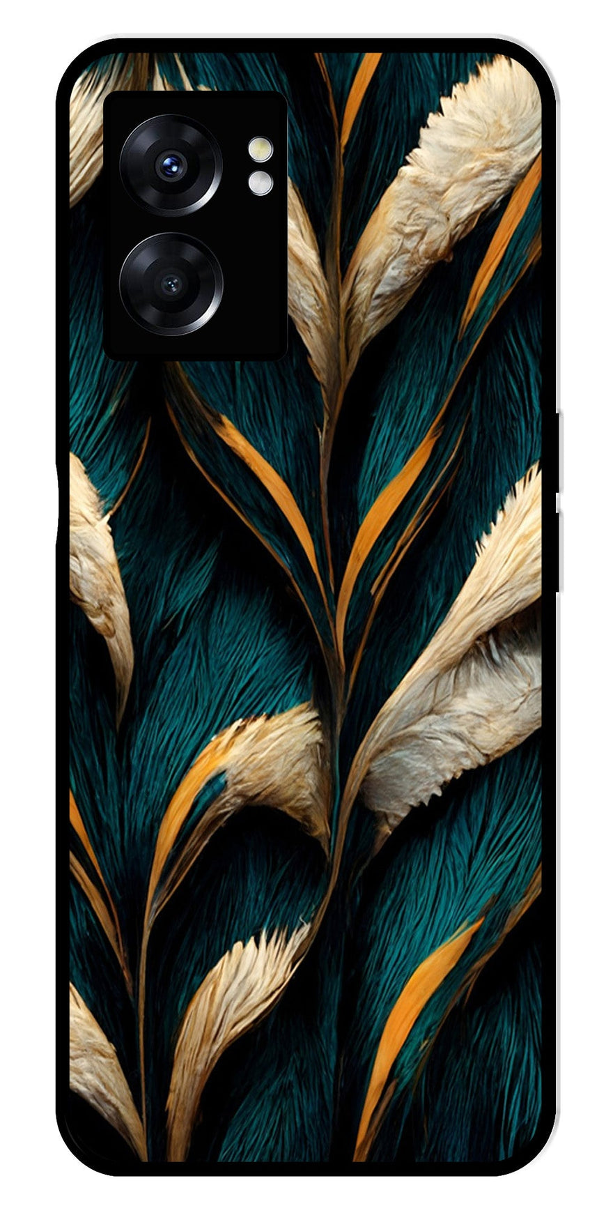 Feathers Metal Mobile Case for Oppo K10 5G   (Design No -30)