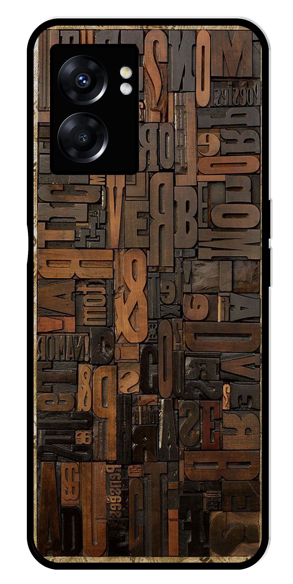 Alphabets Metal Mobile Case for Oppo K10 5G   (Design No -32)