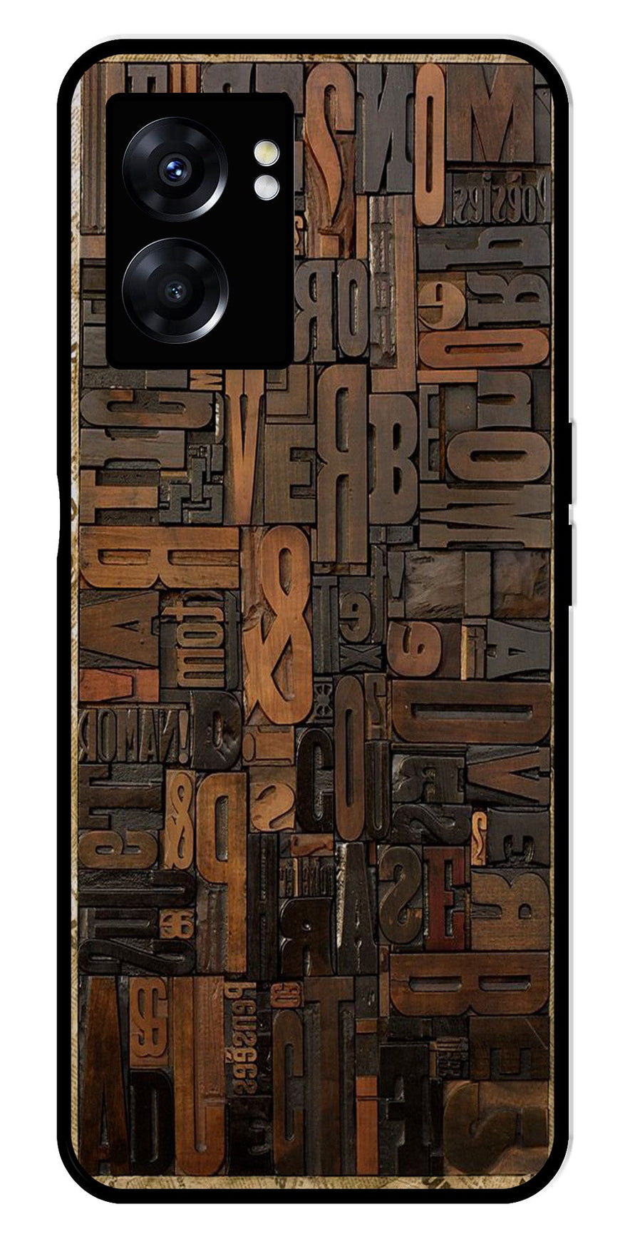 Alphabets Metal Mobile Case for Oppo K10 5G   (Design No -32)