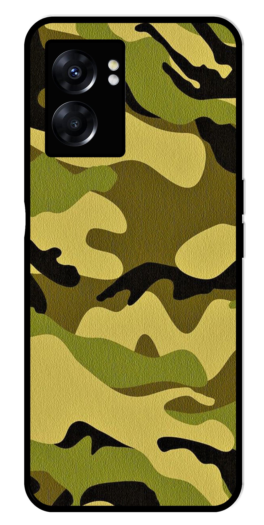 Army Pattern Metal Mobile Case for Oppo K10 5G   (Design No -35)