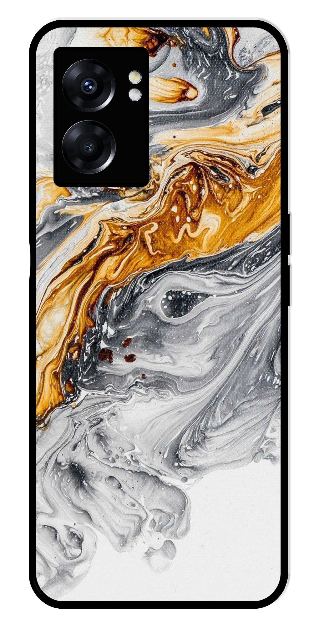 Marble Pattern Metal Mobile Case for Oppo K10 5G   (Design No -36)