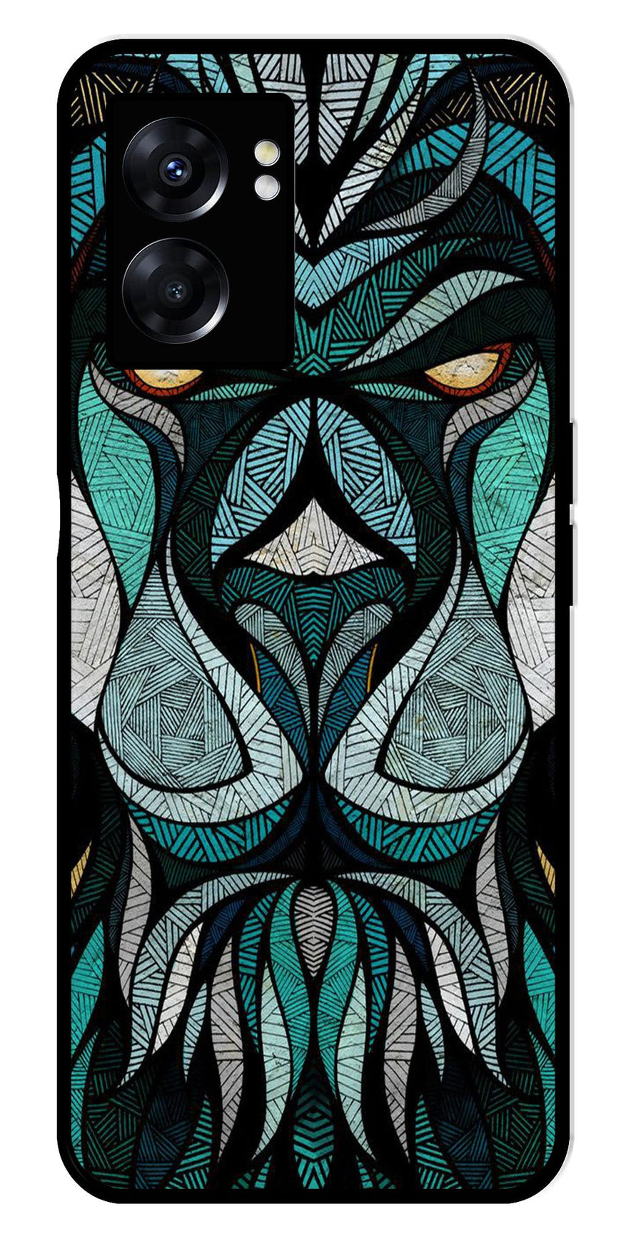 Lion Pattern Metal Mobile Case for Oppo K10 5G   (Design No -40)