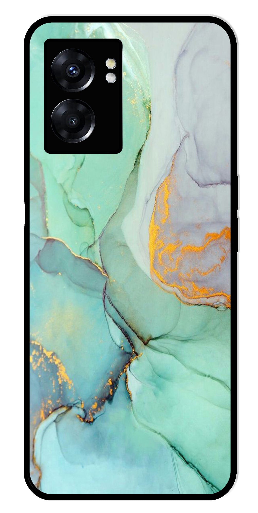 Marble Design Metal Mobile Case for Oppo K10 5G   (Design No -46)