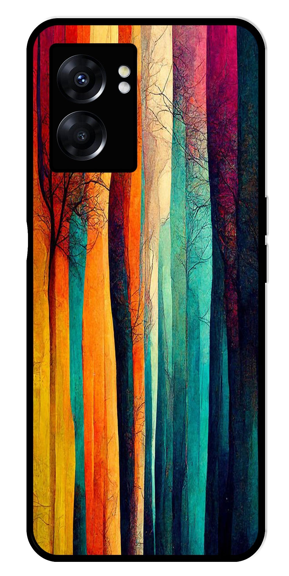 Modern Art Colorful Metal Mobile Case for Oppo K10 5G   (Design No -47)