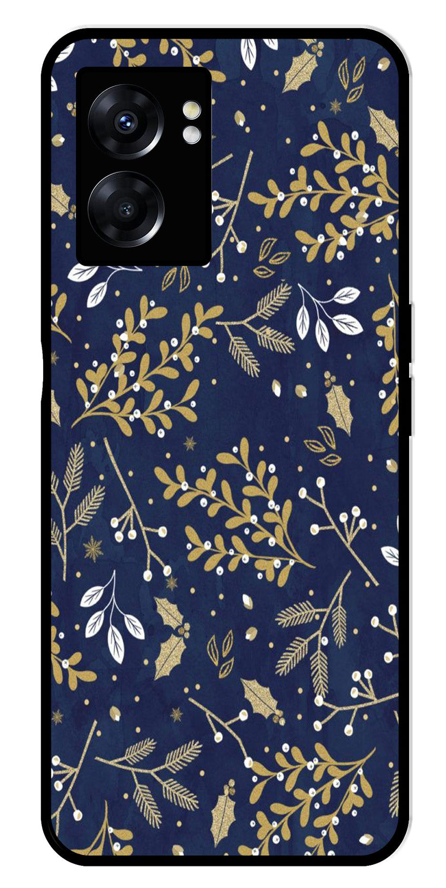 Floral Pattern  Metal Mobile Case for Oppo K10 5G   (Design No -52)