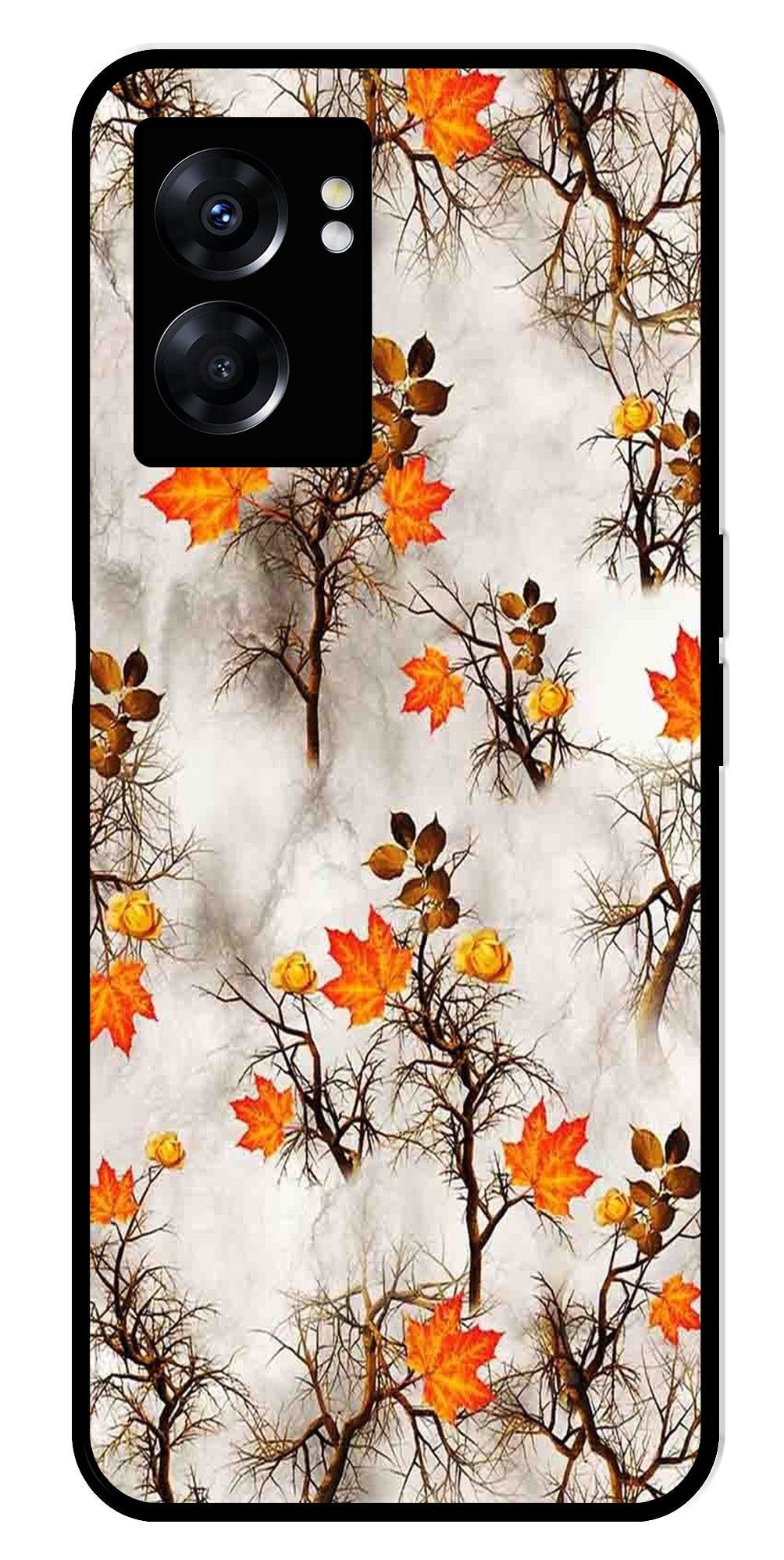 Autumn leaves Metal Mobile Case for Oppo K10 5G   (Design No -55)