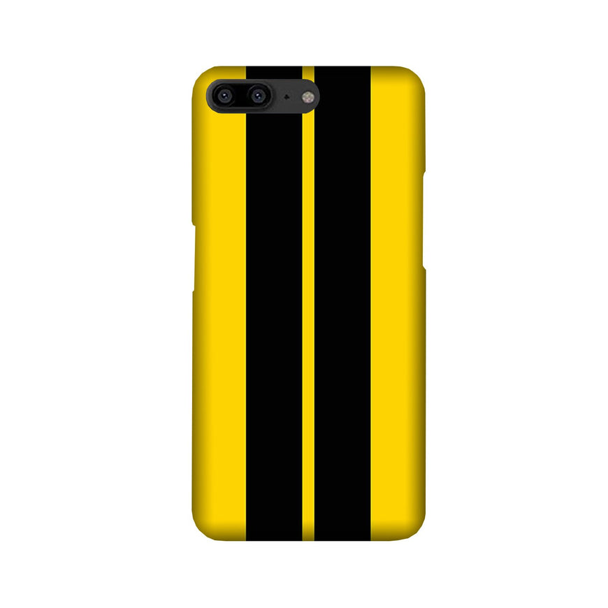 Black Yellow Pattern Mobile Back Case for OnePlus 5   (Design - 377)