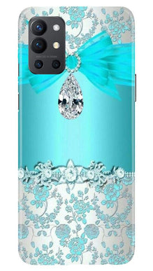 Shinny Blue Background Mobile Back Case for OnePlus 9R (Design - 32)