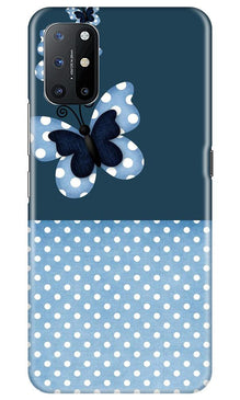 White dots Butterfly Mobile Back Case for OnePlus 8T (Design - 31)