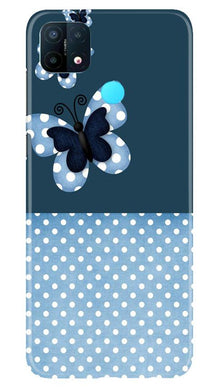White dots Butterfly Mobile Back Case for Oppo A15 (Design - 31)