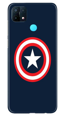 Captain America Mobile Back Case for Oppo A15 (Design - 42)