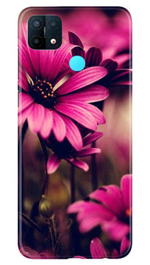 Purple Daisy Mobile Back Case for Oppo A15 (Design - 65)