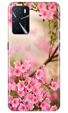 Pink flowers Mobile Back Case for Oppo A16 (Design - 69)