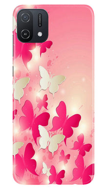 White Pick Butterflies Mobile Back Case for Oppo A16e (Design - 28)