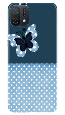 White dots Butterfly Mobile Back Case for Oppo A16e (Design - 31)