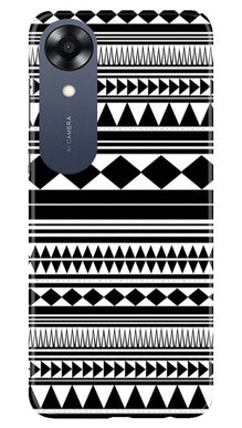 Black white Pattern Mobile Back Case for Oppo A17K (Design - 5)