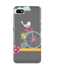 Sparron with cycle Mobile Back Case for Oppo A1K (Design - 34)