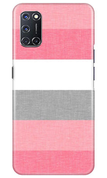 Pink white pattern Mobile Back Case for Oppo A92 (Design - 55)