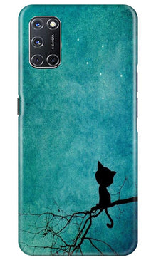 Moon cat Mobile Back Case for Oppo A92 (Design - 70)