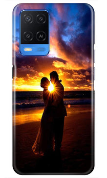 Couple Sea shore Mobile Back Case for Oppo A54 (Design - 13)