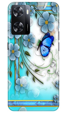 Blue Butterfly Mobile Back Case for Oppo A57 (Design - 21)