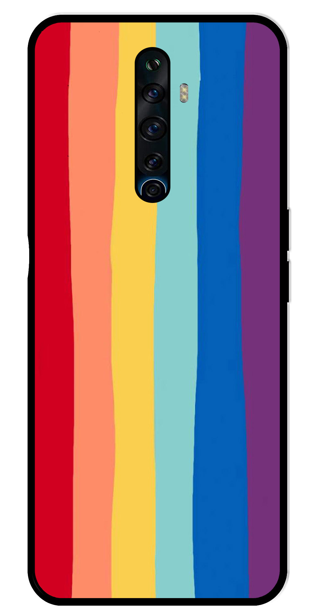 Rainbow MultiColor Metal Mobile Case for Oppo Reno2 F   (Design No -03)