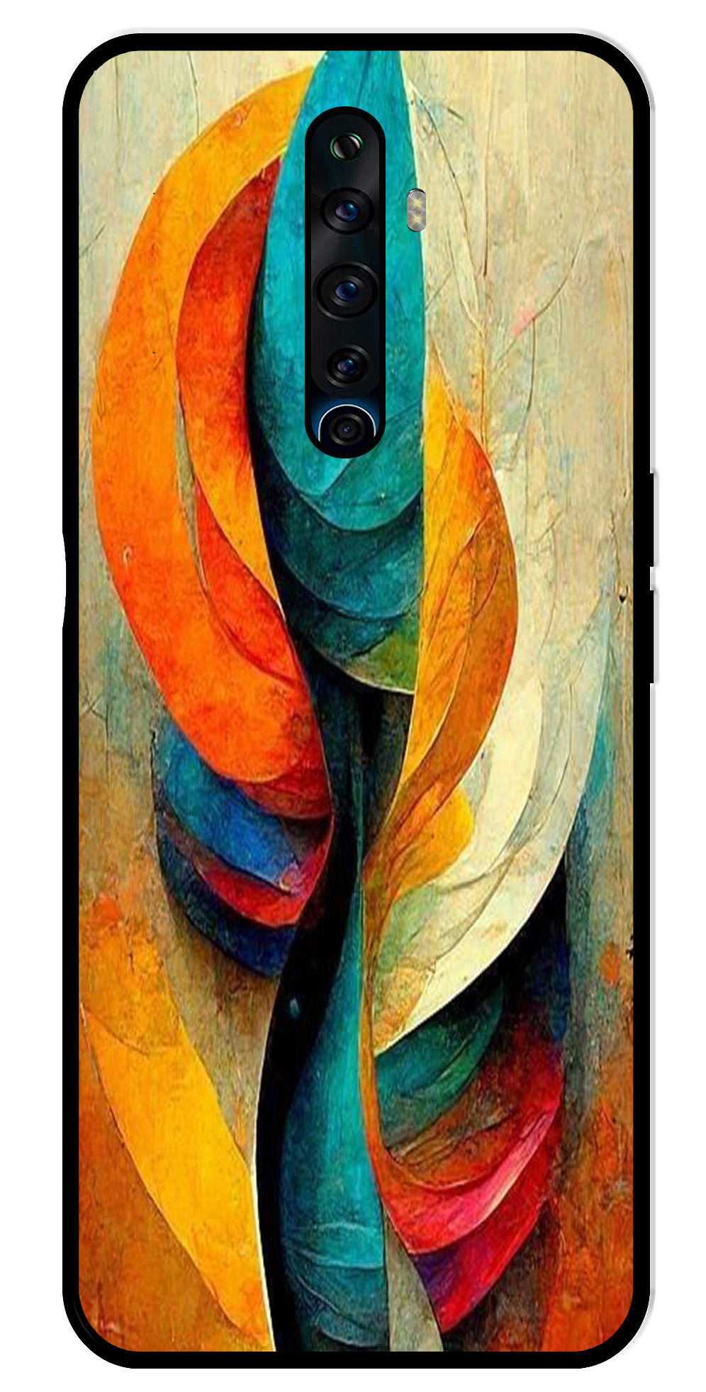 Modern Art Metal Mobile Case for Oppo Reno2 F   (Design No -11)