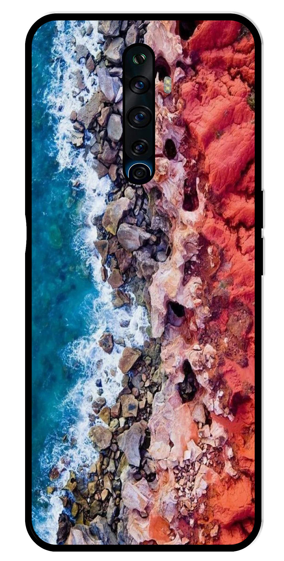 Sea Shore Metal Mobile Case for Oppo Reno2 F   (Design No -18)