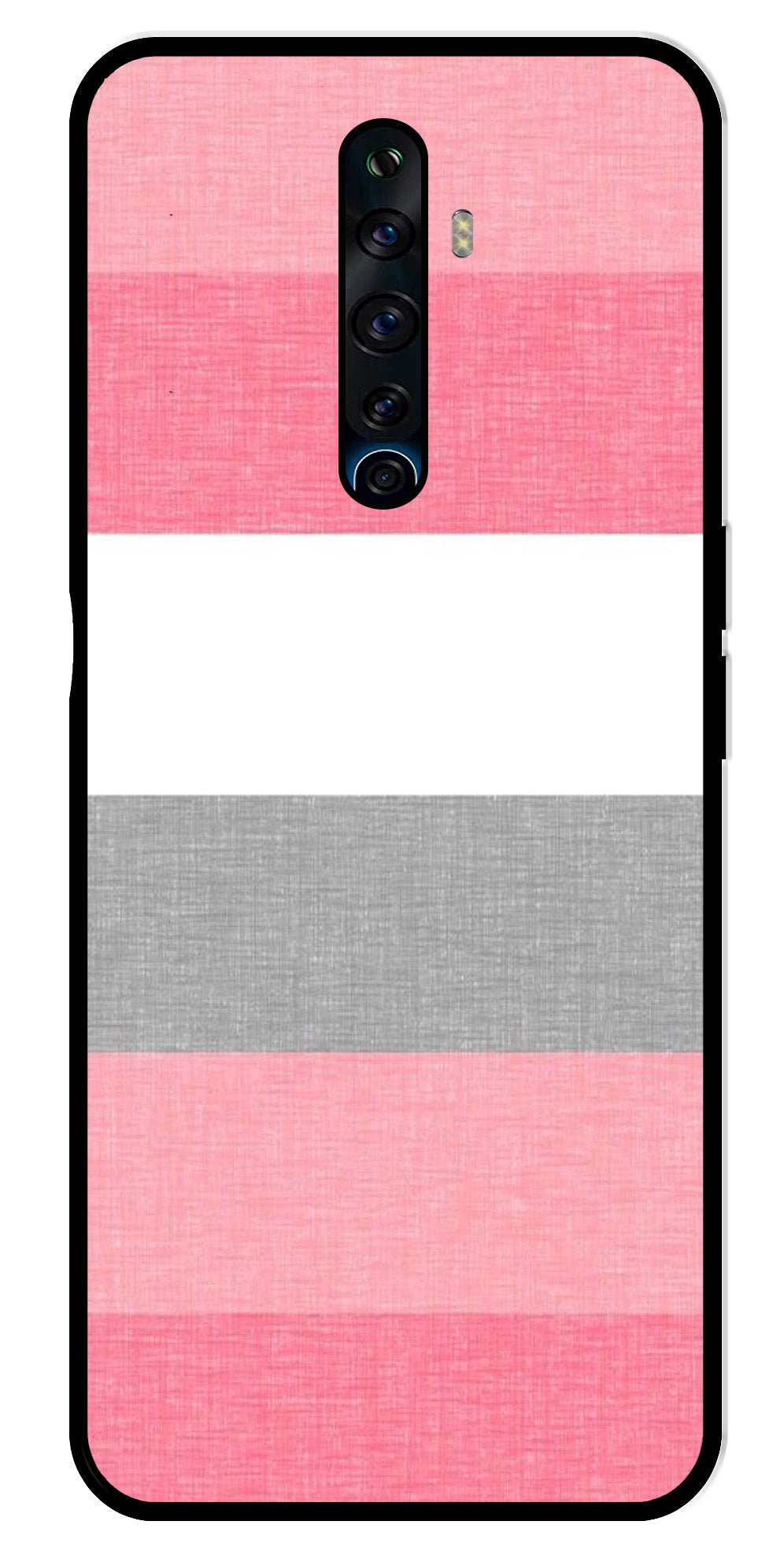 Pink Pattern Metal Mobile Case for Oppo Reno2 F   (Design No -23)