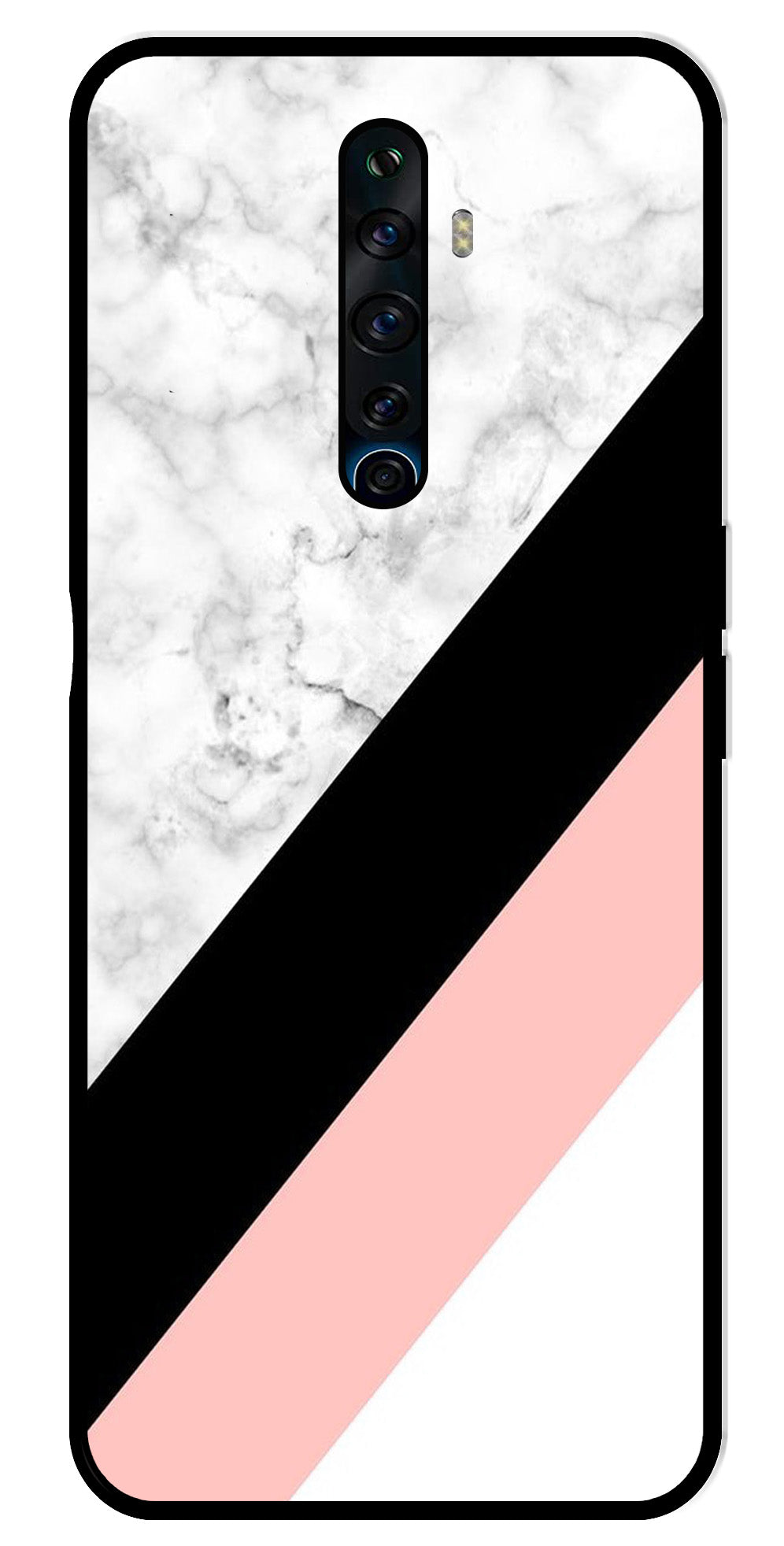 Marble Design Metal Mobile Case for Oppo Reno2 F   (Design No -24)