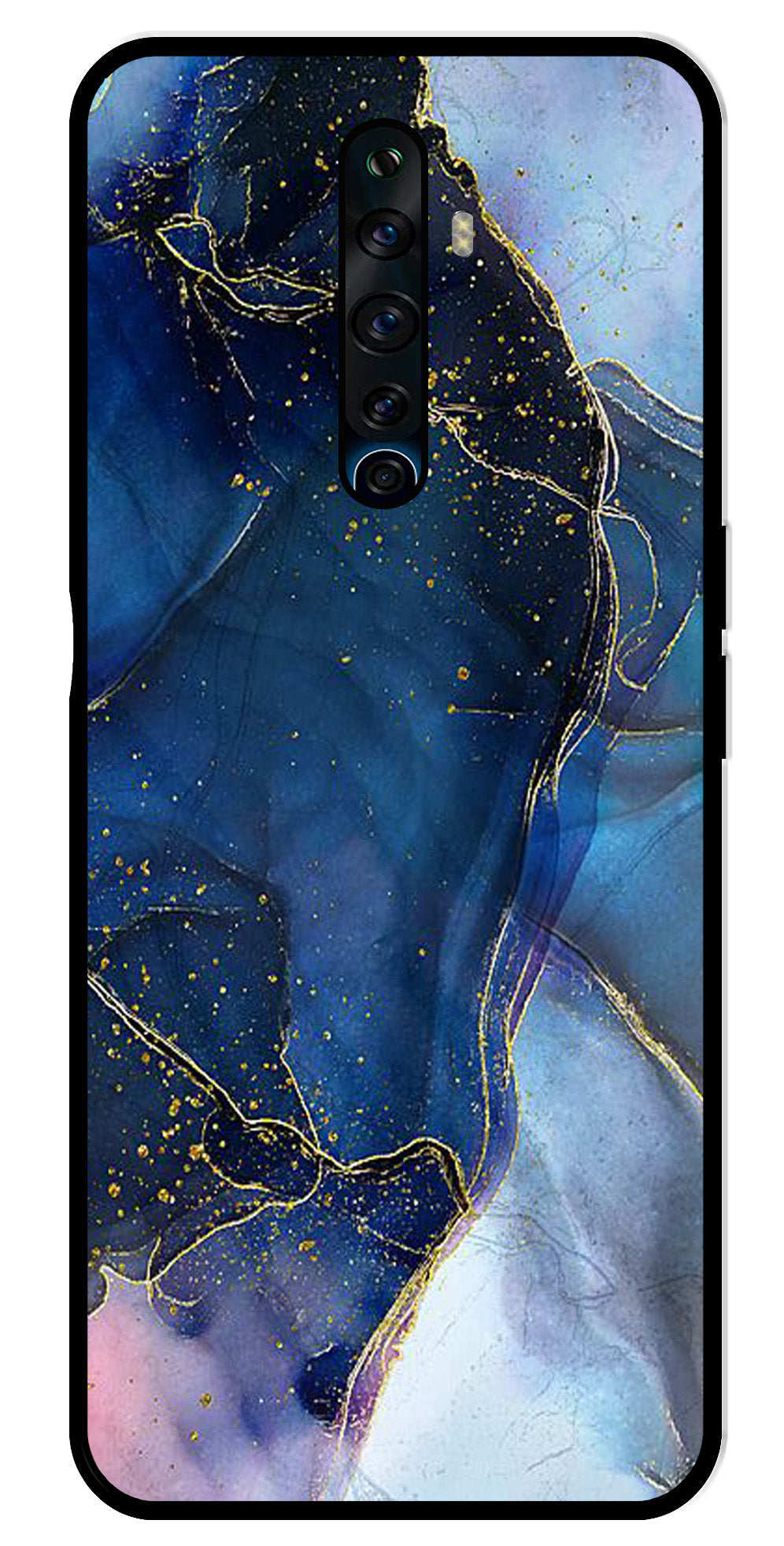 Blue Marble Metal Mobile Case for Oppo Reno2 F   (Design No -34)