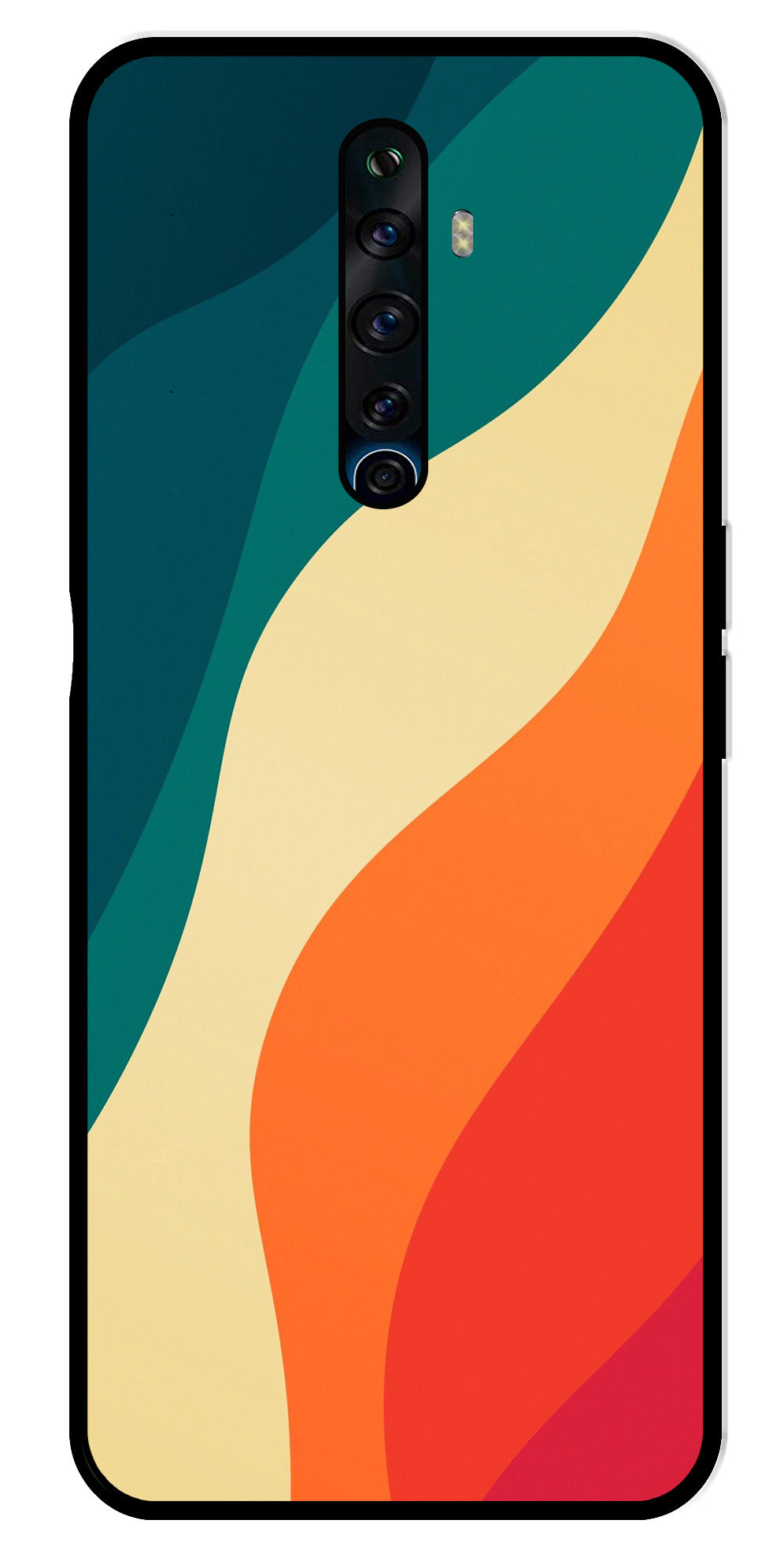 Muted Rainbow Metal Mobile Case for Oppo Reno2 F   (Design No -39)