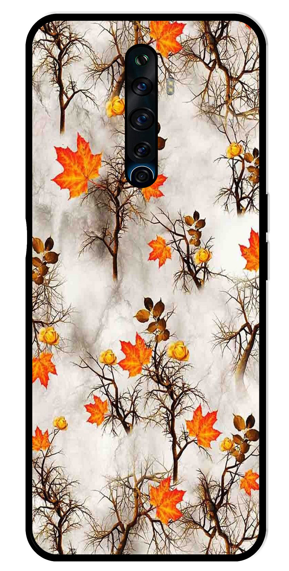 Autumn leaves Metal Mobile Case for Oppo Reno2 F   (Design No -55)