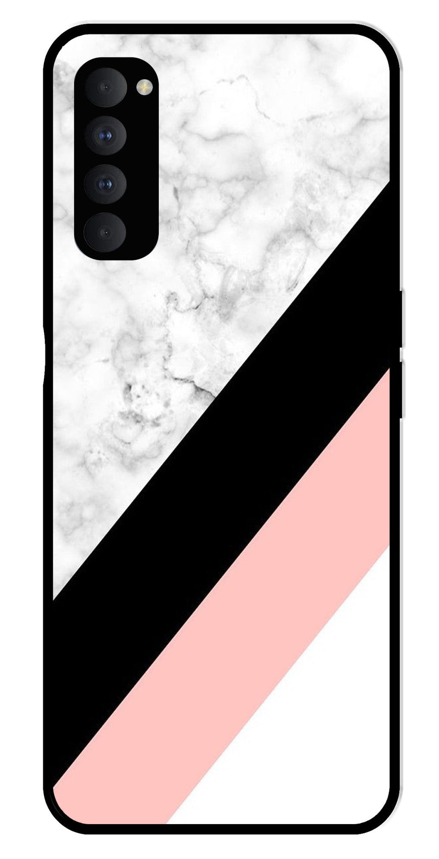 Marble Design Metal Mobile Case for Oppo Reno 4 Pro   (Design No -24)