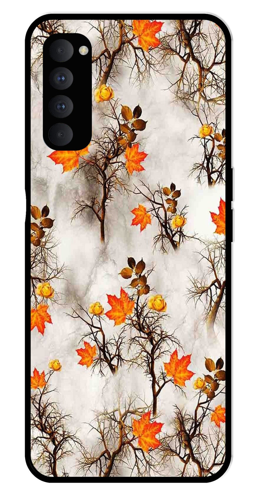 Autumn leaves Metal Mobile Case for Oppo Reno 4 Pro   (Design No -55)