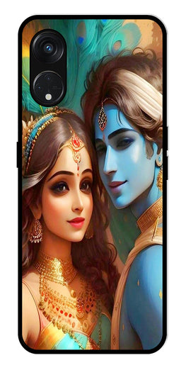 Lord Radha Krishna Metal Mobile Case for Oppo Reno 8T   (Design No -01)