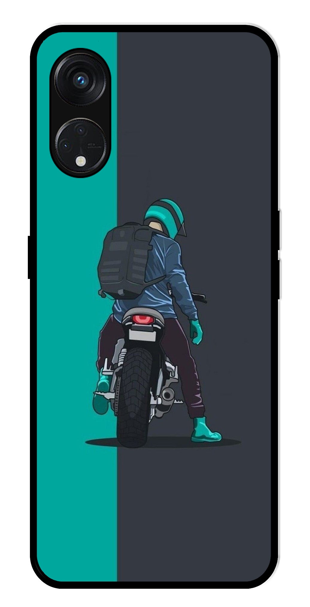 Bike Lover Metal Mobile Case for Oppo Reno 8T   (Design No -05)