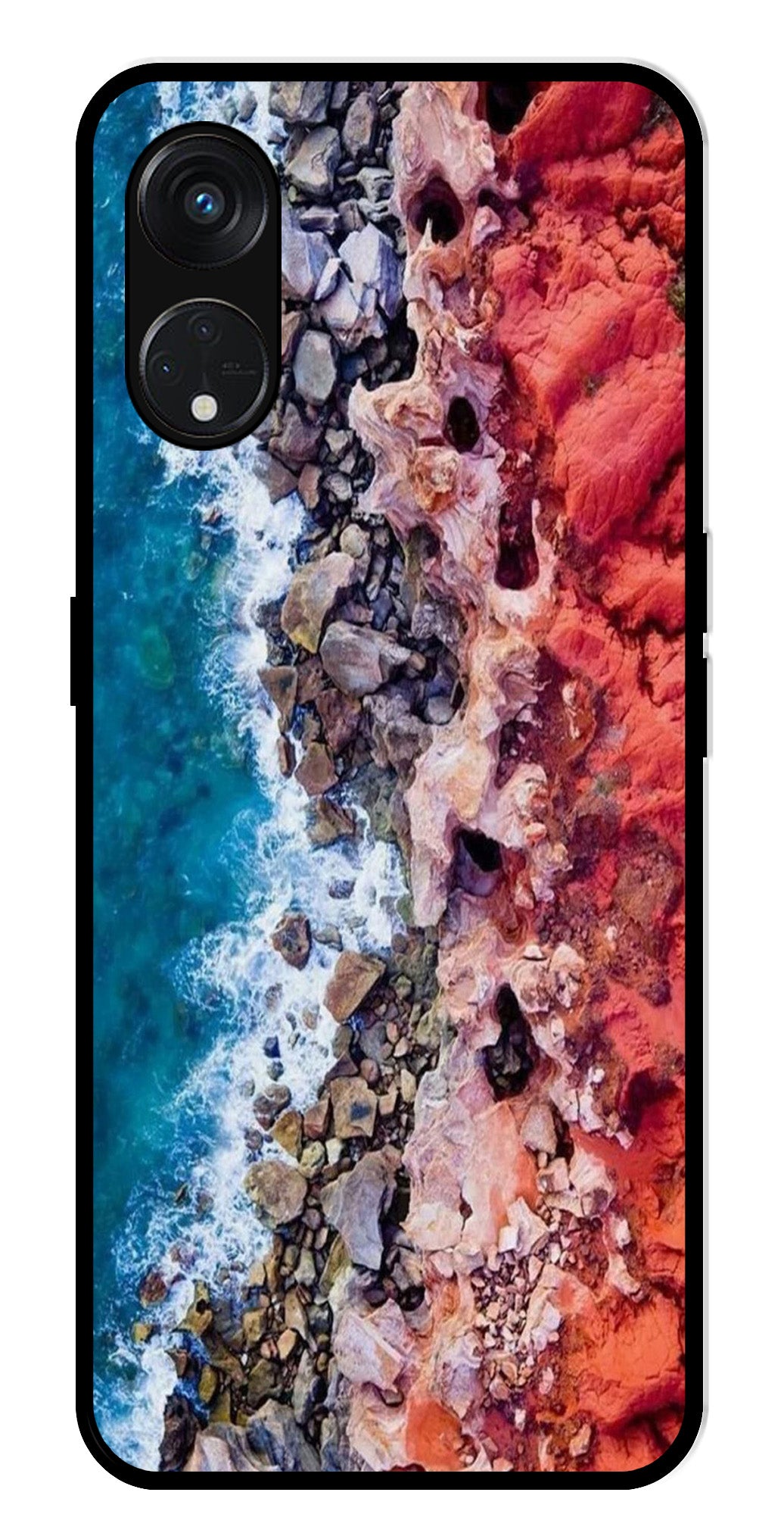 Sea Shore Metal Mobile Case for Oppo Reno 8T   (Design No -18)