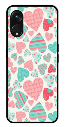 Hearts Pattern Metal Mobile Case for Oppo Reno 8T