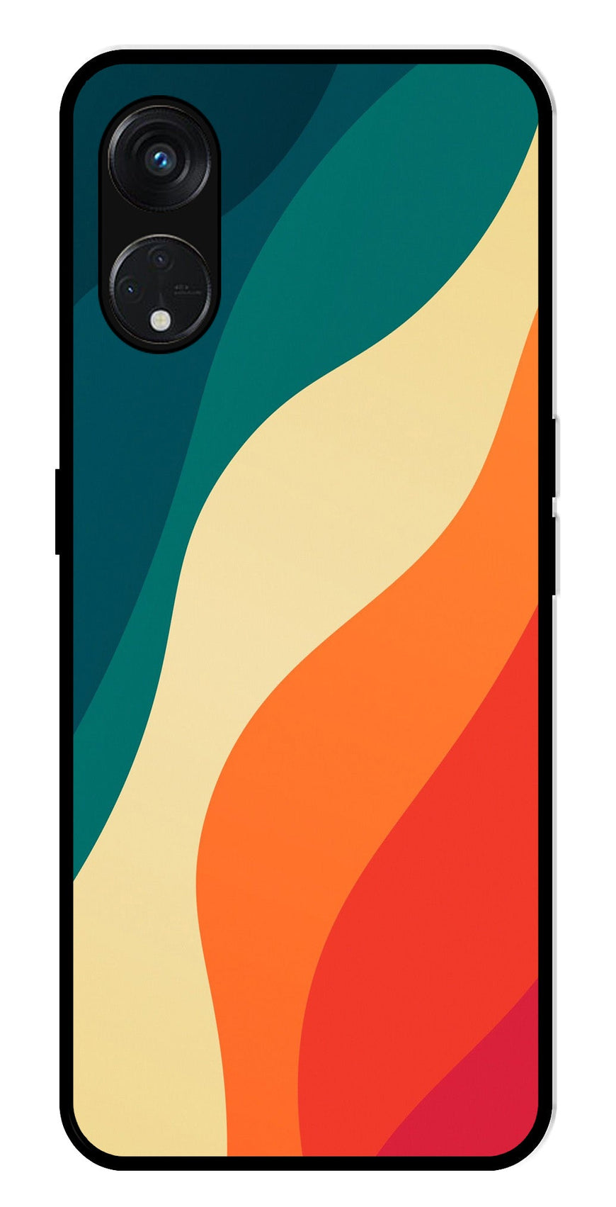 Muted Rainbow Metal Mobile Case for Oppo Reno 8T   (Design No -39)