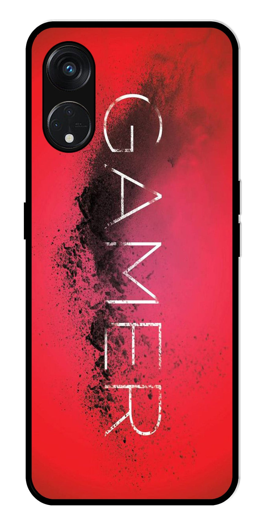 Gamer Pattern Metal Mobile Case for Oppo Reno 8T   (Design No -41)