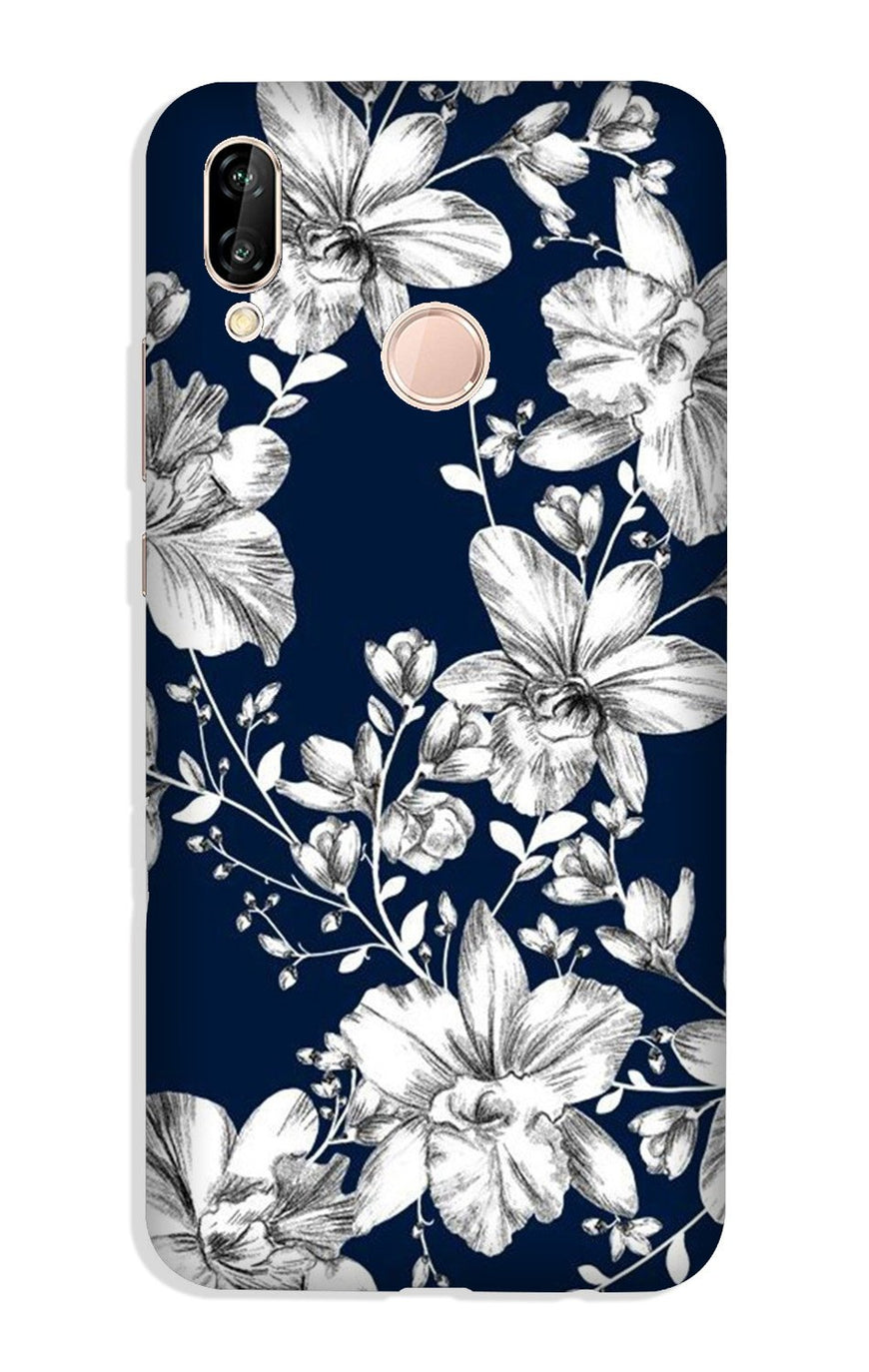 White flowers Blue Background Case for Vivo V9/ Y85